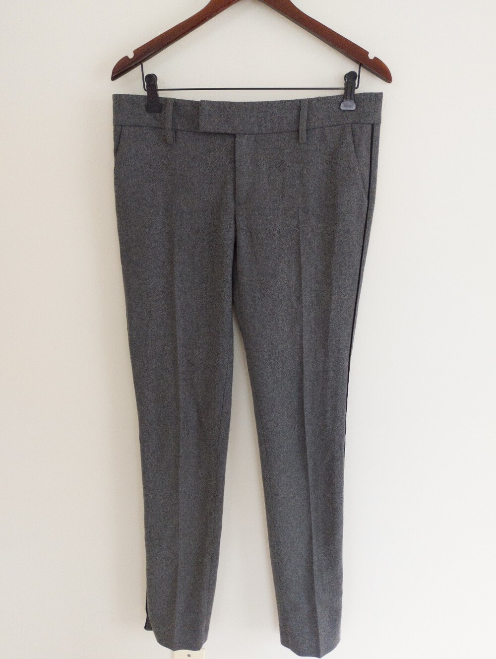 SMYTHE Grey Wool Blend Les Culottes Tailored Straight Ankle Pants Size 4